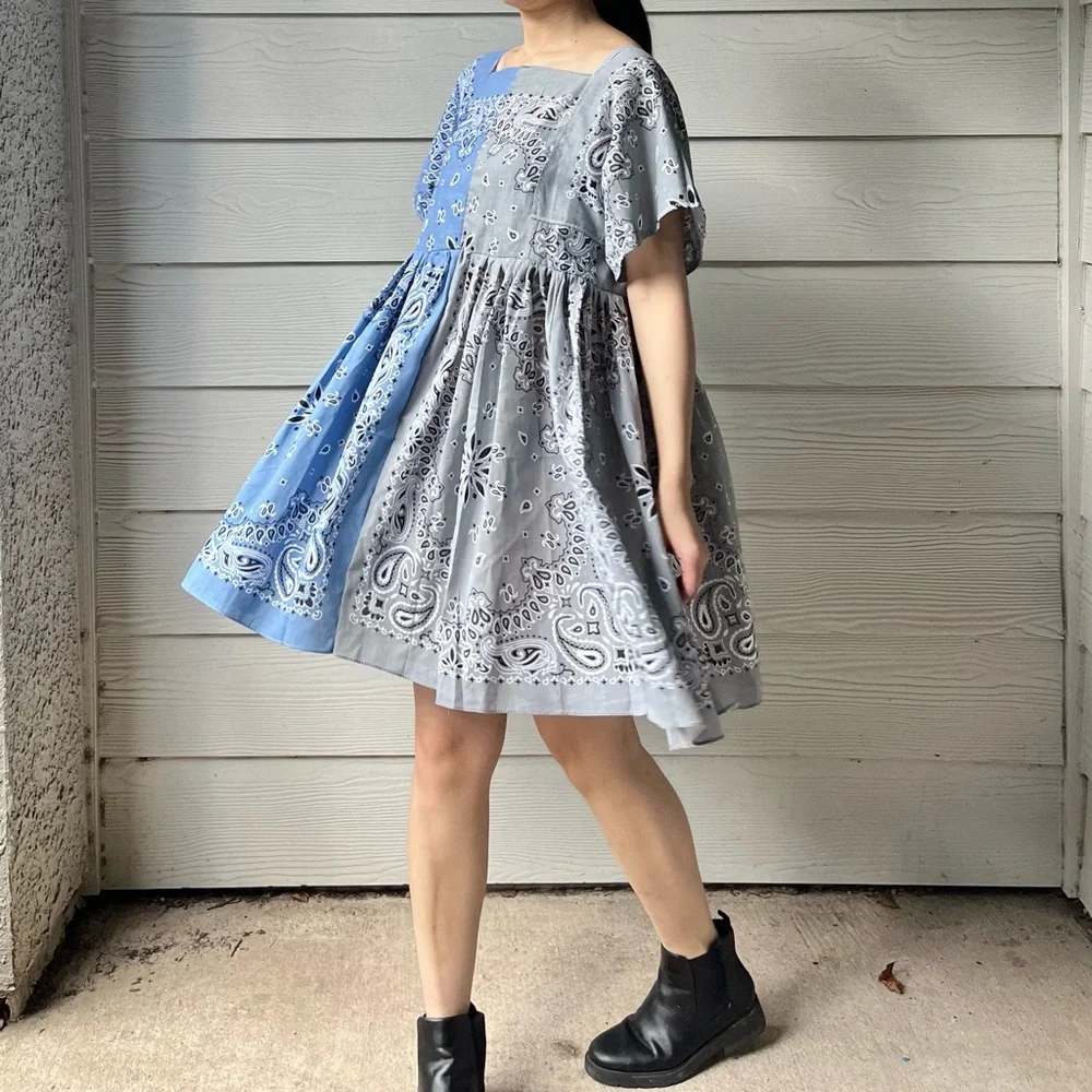 Handmade Bandana Dress/Half&Half - Picture 16 of 16